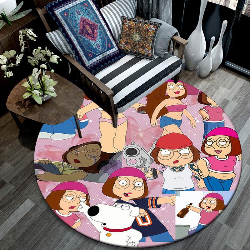 Meg Griffin pattern round rug,Carpet Rug for Living Room Bedroom Playroom ,Non-slip Floor Mat,Holiday Gifts and Birthday Gifts.