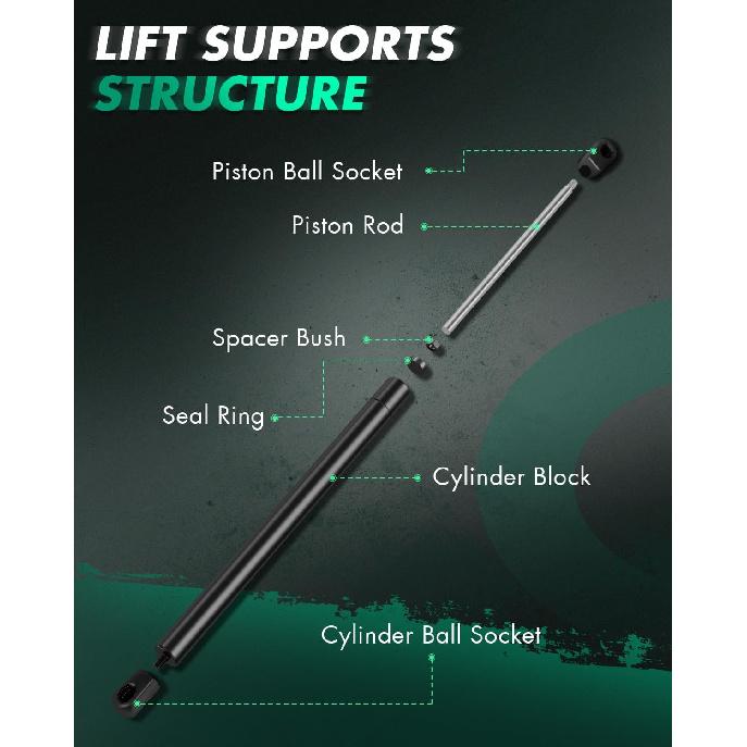 SCITOO Hood Trunk Lift Supports Replacement Struts Gas Springs Shocks Fit for Chrysler 300 2005-2008