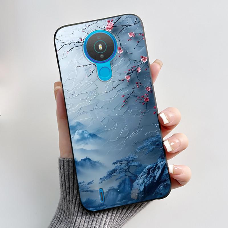 Cute Case For Nokia 1.4 / Nokia 1 / Nokia 1 Plus Capa Printing Shell Protective Cover Soft Silicone Cartoon Black Casing Fundas