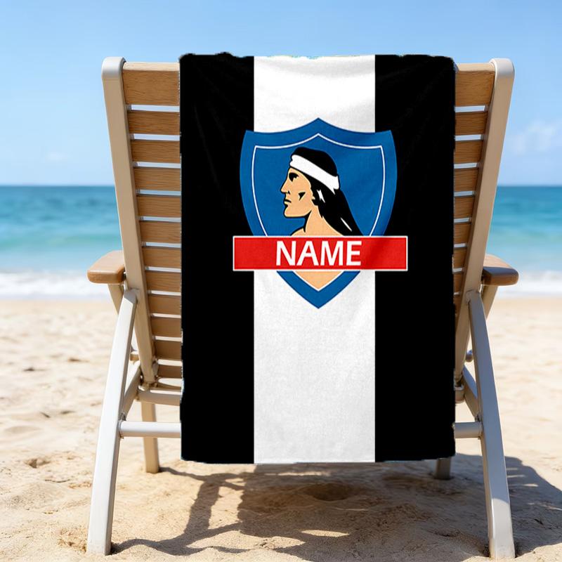 1pc Football4 Beach Towel with Custom Name, Beach/Swimming/Bath/Picnic/Camping Towel, Suitable for Seaside Beaches