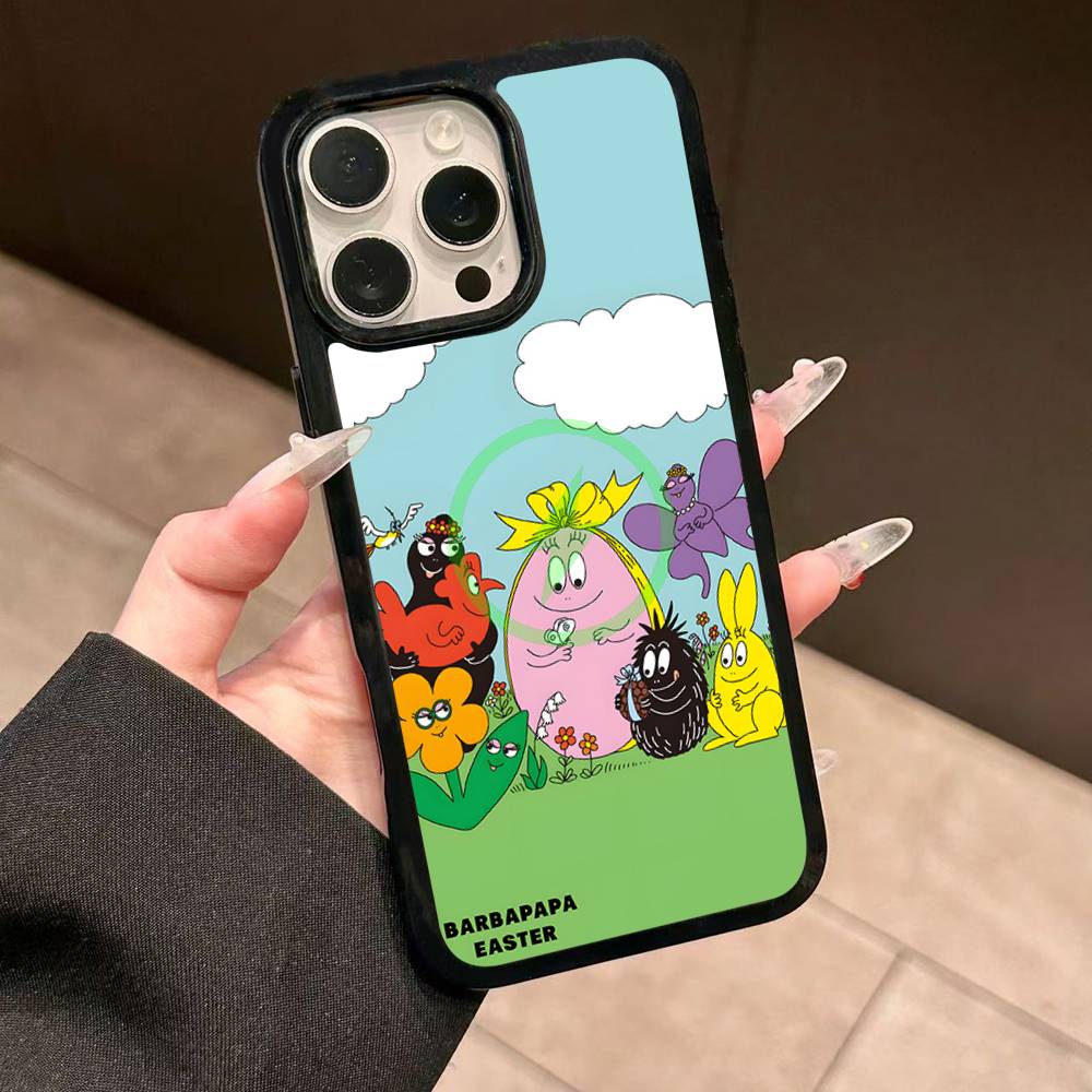 Cartoon Barbapapa Magnetic Wireless Phone Case For IPhone 17 16 15 14 Plus 13 12 11 Pro Max