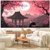 2D Traditional Chinese Pagoda Floral Panda Wall Hanging