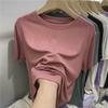 Women's Solid Color French Slim Fit Short Sleeve T-Shirt - 2024 Summer Collection