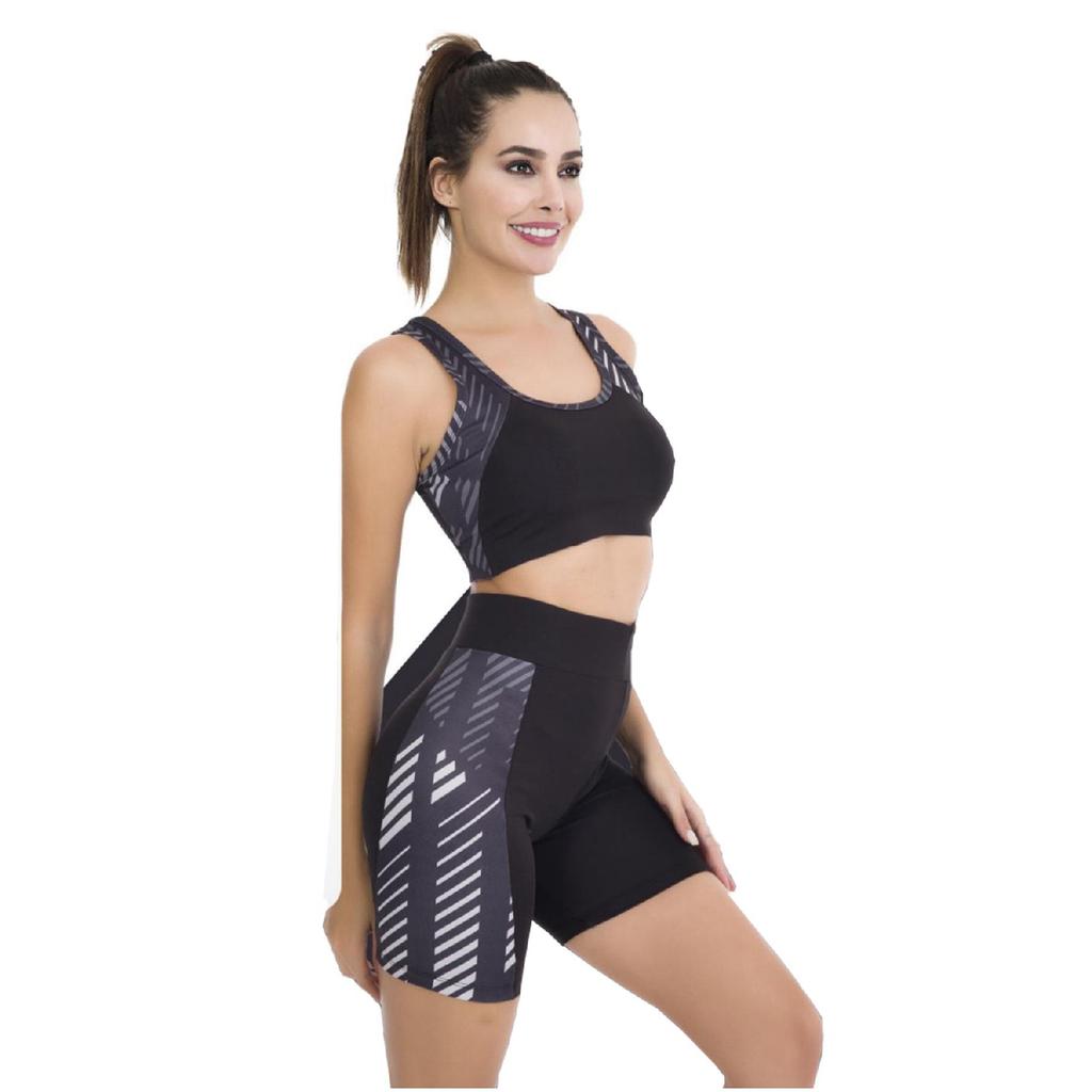 Женские короткие колготки-бюстье черного и синего цвета Lady 4005, спортивный комплект