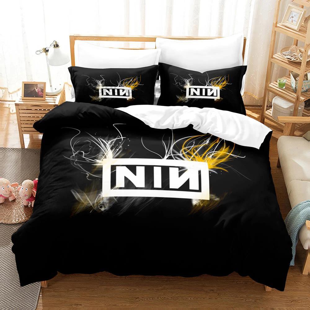 NIN Nine Inches Детская спальня для мальчиков 3D Мягкое пододеяльник Односпальный Двуспальный Полный Квин Кинг-размер Размеры Размеры Мягкое пододеяльник Комплект постельного белья Комфортный