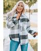 Azura Exchange Color Block Plaid Buttoned Jacket with Pocket