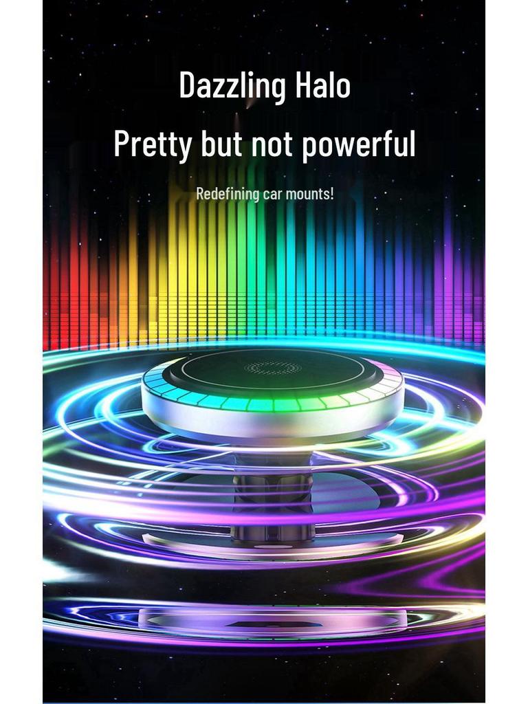 Магнитное автомобильное беспроводное зарядное устройство и держатель для телефона с RGB-подсветкой - Быстрая зарядка 15 Вт