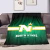 Soft Fleece Blanket Minnesota North Stars N Logo Green Gold White Star Est 1967 NHL Hockey Fan Fleece Throw Blanket