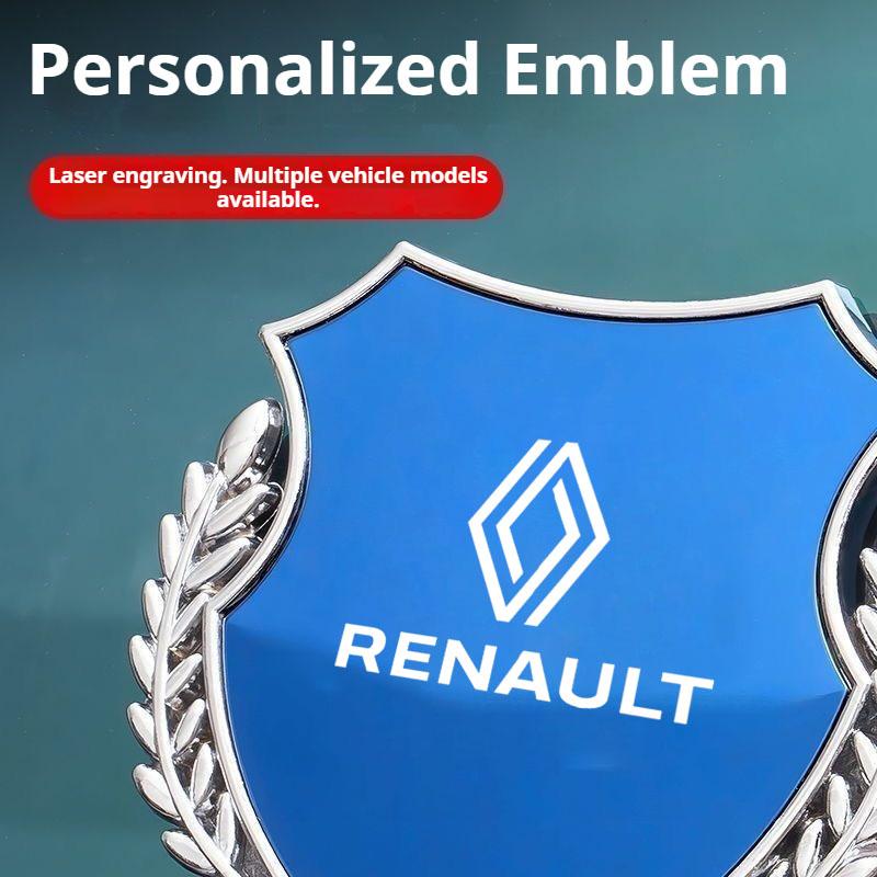 For Renault 2026 New Hub Caps Metal Car Trunk Window Side Emblem Badge Decal Sticker For Renault Clio Megane Trafic Captur Maste