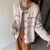 Винтажный вязаный кардиган с вышивкой цветов, женский, осенне-зимний, новый, в стиле ленивого ветра, свободный, мягкий, ворсистый, жаккардовый свитер-куртка