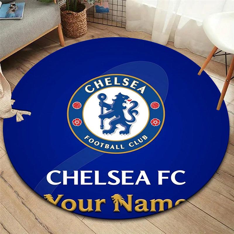 Chelsea F Custom Name Round Area Rug,Carpet Rug for Living Room Bedroom Sofa Playroom Decor,Non-slip Floor Mat