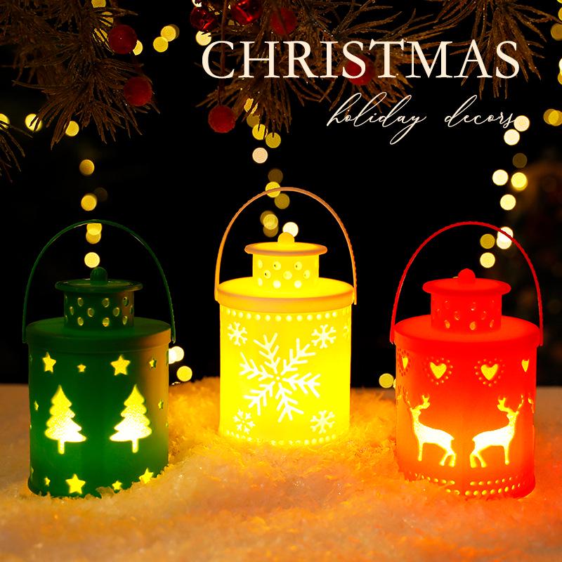 Nordic Christmas LED Lantern Ornaments - Creative Candle Lamp Decorations