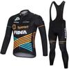 Men Women Cycling Jersey Bib Shorts Set Breathable Long Sleeve Road Bike Outfit