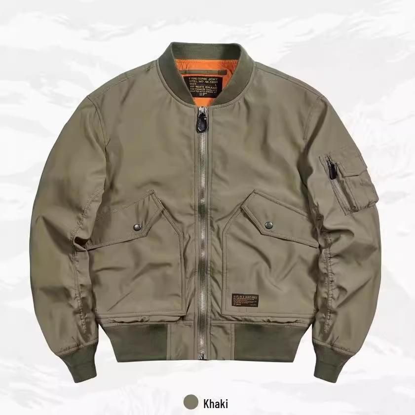 Мужская модная рабочая куртка с воротником-стойкой на весну и осень - модная бейсбольная летная куртка