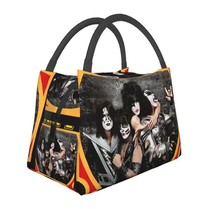 KISS с логотипом и лентой, термосумка для ланча для женщин, герметичная, термосумка для ланча, для офиса, пикника, путешествий