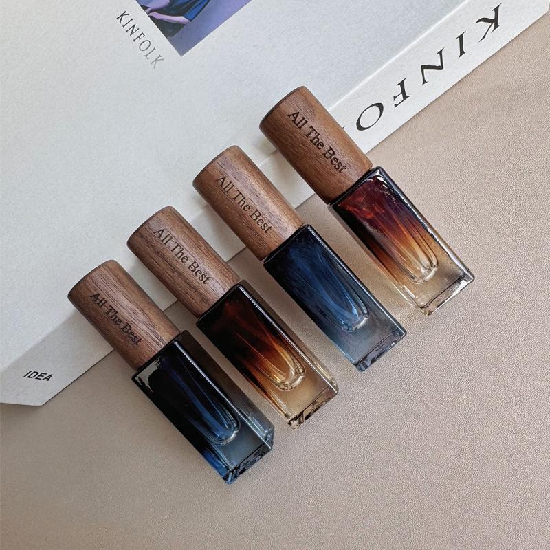 5 мл Прозрачная стеклянная бутылочка-спрей для парфюма, стеклянные флаконы-пробирки для образцов, косметический портативный мини-распылитель для парфюма, деревянная крышка, многоразовая