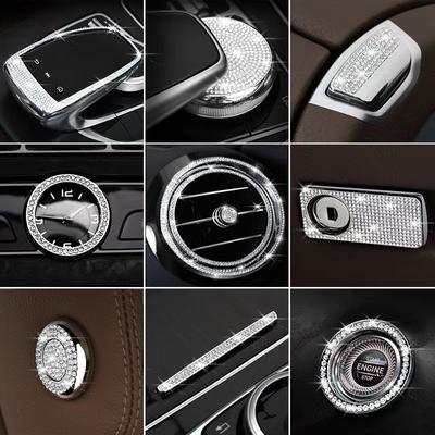 Для Mercedes Benz C GLC Class W205 X253 Накладка на центральную консоль с бриллиантами, кристаллическая наклейка, аксессуары для интерьера