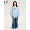 Gap Girls' 2025 Autumn and Winter New Fleece Reversible Sequin Bear Print Sweatshirt Kidsren's Top 805313