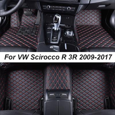 Автомобильные коврики для VW Scirocco R 3R 2009-2017, дропшиппинг, центральные аксессуары для интерьера, 100% подходят, кожаные ковры, коврики для ног