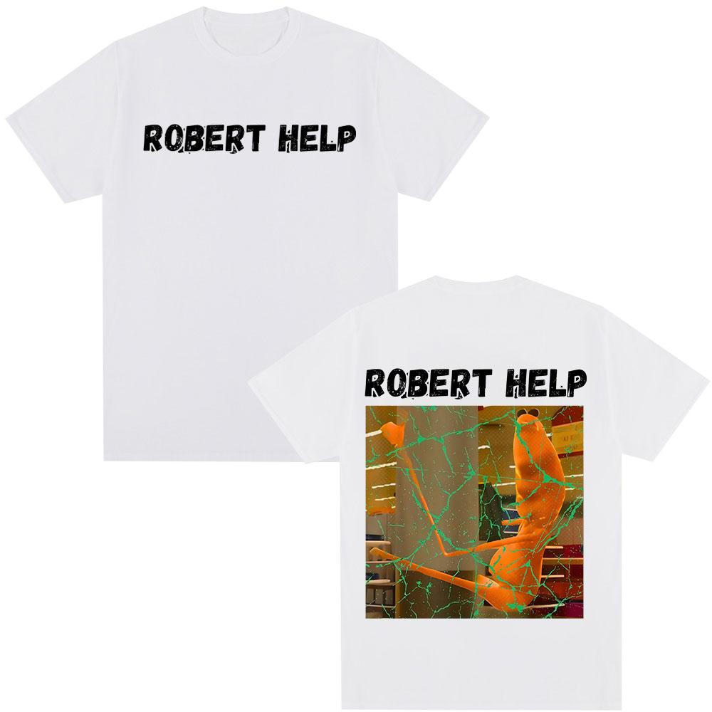 Robert Help Marcus The Worm Fun Meme Tshirt Humorous Pattern Tshirt 2026 Summer Mens Womens Fashion Cotton Casual Tshirt