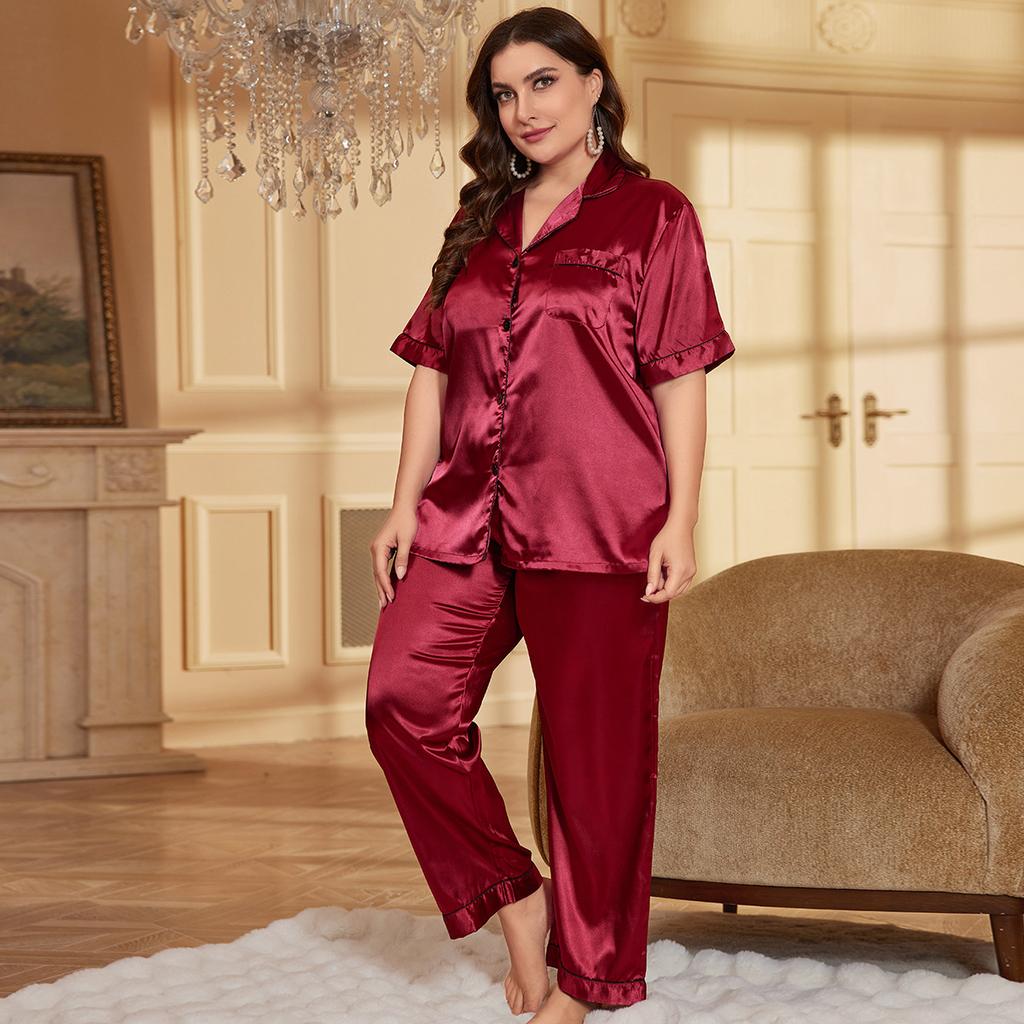 Summer Fashion Leisure Pajamas Two-piece Set Plus Size Loose Trousers Pajamas Thin Section of Homewear