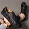 Fashion Luxury Men's Casual Shoes Plus Size 36-46 High-end Crocodile Pattern Man Leisure Sneakers Genuine Leather Outdoor Walking Fltas