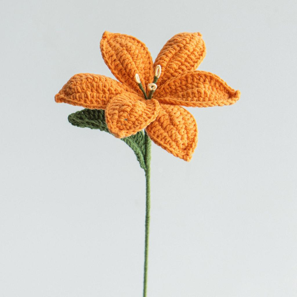 Handmade Woven Yarn Knitted Faux Flower Bouquet