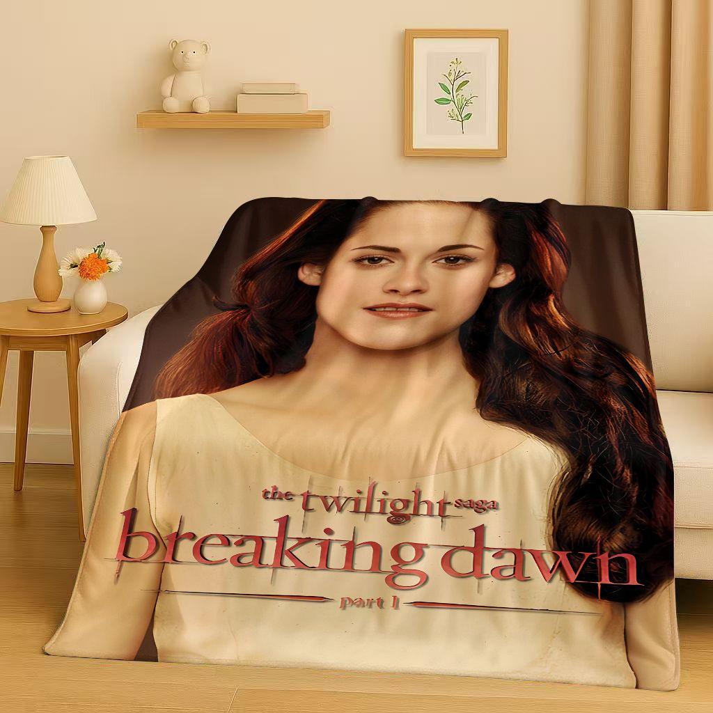 3D Twilight Saga Bella Edward Vampire Movie Flannel Blanket,Ultra Soft Warm Plush Throw for Home Bedroom Bed Sofa Cover Camping