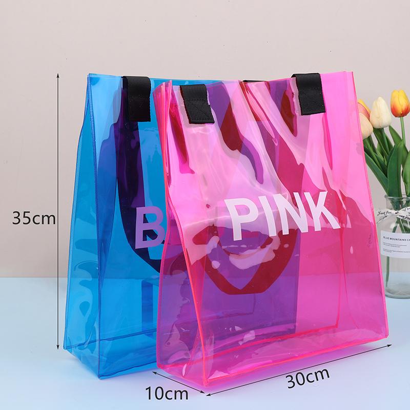 Прозрачная сумка-тоут Водонепроницаемая ПВХ сумка-желе через плечо Сумки для хранения большой вместимости Пляжная сумка для плавания