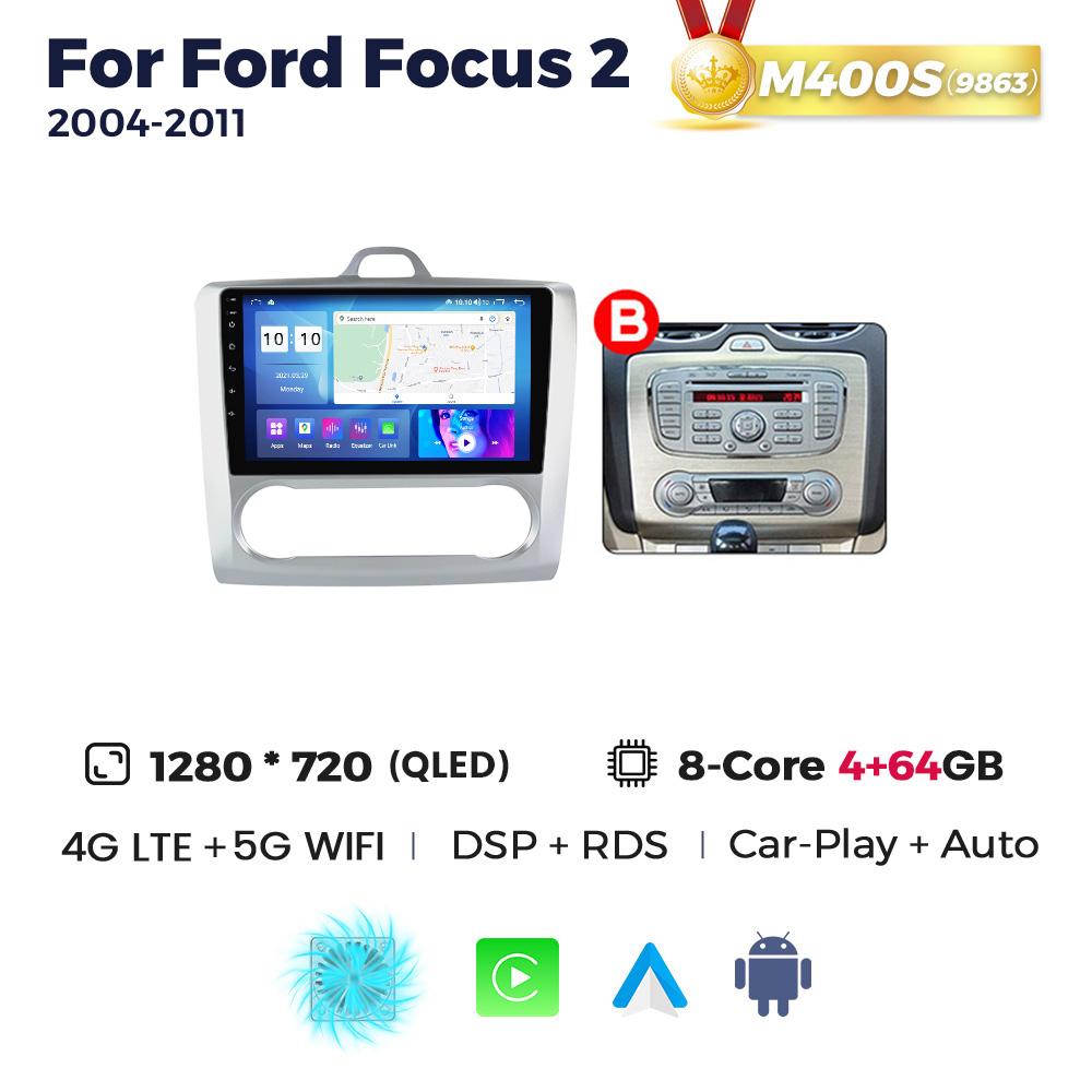 Navifly 2 Din Android 13 Car Radio for Ford Focus 2 3 Mk2 Mk3 2004 2005 - 2011 Multimedia Player Navigation GPS Carplay Stereo