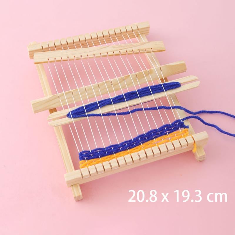 Деревянный ткацкий станок для детей DIY, набор игрушек для плетения, игрушки для ролевых игр, ручное вязание для девочек, бытовая вязальная машина, тренировка мелкой моторики