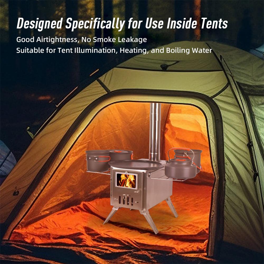 Дровяная печь для кемпинга на открытом воздухе для палаток, складная дровяная печь с камином для палаток, камин на патио