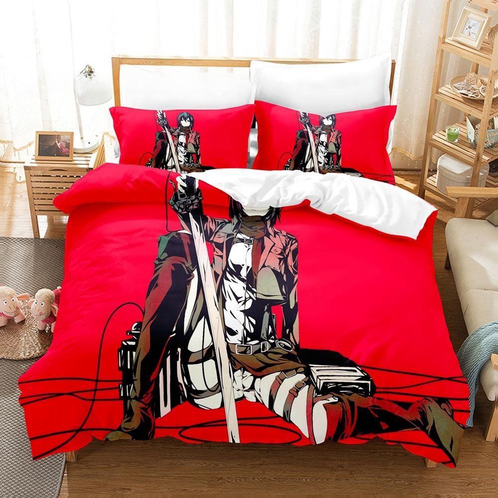 New Attack On Titan Bedding Set Single Twin Full Queen King Size Bed Set Adult Kid Bedroom Duvet Cover Sets Anime Bed Sheet Set