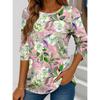Spring and Autumn Women's T Shirt Floral Graphic Plants Stylish Casual Long Sleeve T-shirts Round Neck Regular Tops Flower Printed Pullover