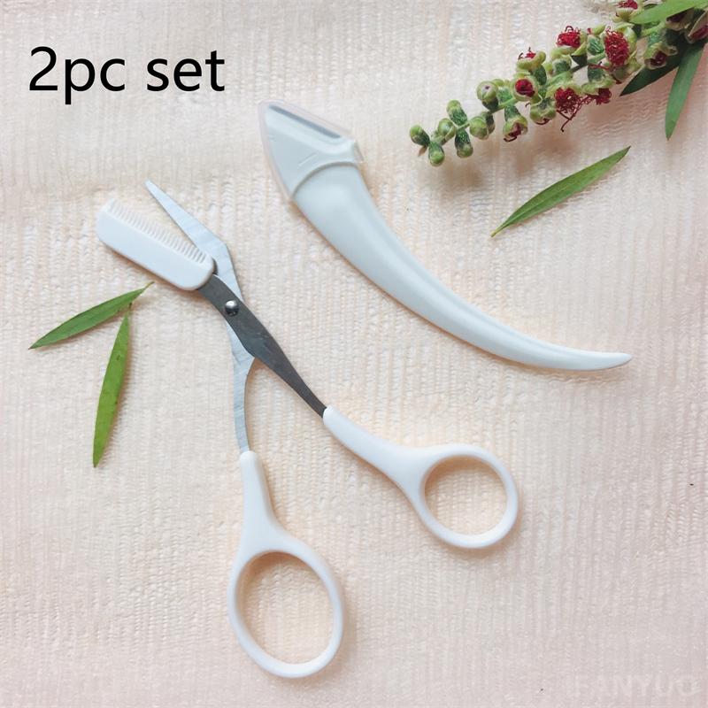 Бритва для бровей Триммер для бровей Ножницы Косметические товары для женщин Ножницы для бровей с расческой Инструменты для макияжа из нержавеющей стали