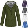 Женская однотонная куртка от дождя на открытом воздухе плюс размер водонепроницаемый плащ с капюшоном ветрозащитный