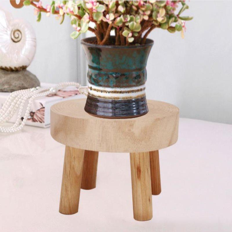 Wooden Plant Stand Flower Pot Base Holder Stool Garden Flower Display