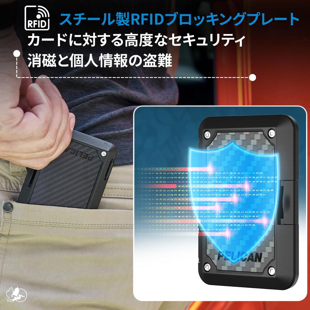 PELICAN Кошелек для карт MagSafe IPX4 Водостойкий, Кевлар, Блокировка RFID PP051214 (для iPhone 12–15)