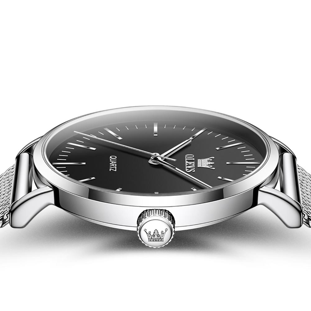 OLEVS Ultra-thin Simple Fashion Men's Quartz Watch Stainless Steel Men's Waterproof Night Light Watch