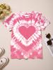 Детская одежда Футболка для девочек с коротким рукавом 3D Tie-Dye Print Детская летняя одежда Повседневная детская одежда с круглым вырезом и рисунком из мультфильмов Топы