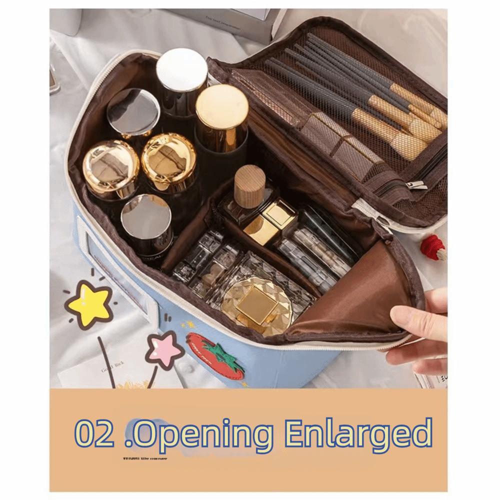 Large Capacity House Shape Cosmetic Bag Portable Cosmetics Handbag Cartoon Toiletry Pouch Travel