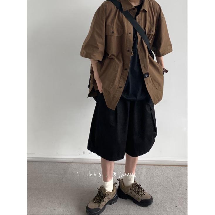 Ретро рубашка мужская летняя одежда в стиле Гонконга, студенческая свободная и нишевая модель, забавный новый мужской топ для ношения на открытом воздухе