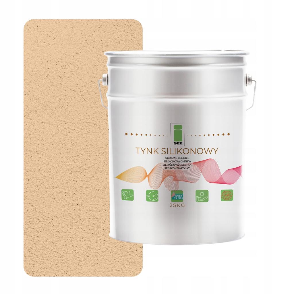 Tynk silikonowy elewacyjny wzmocniony żółto beżowy 1mm trwały 25kg