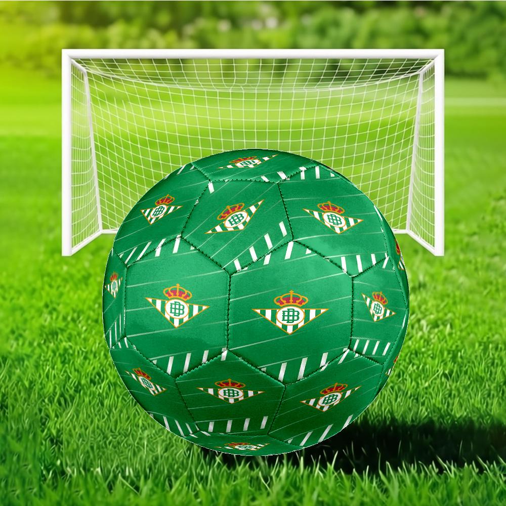 Real Betis Crest Design Soccer Ball Size 5 Soccer Ball, Machine-stitched, Soft and Comfortable, Suitable for Training and Matches Fan Gift