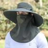 Men's 3-Piece Fishing Hat Set - Camo Military Sun Hat with 12cm Shawl Veil, Sandproof & Waterproof for Summer Outdoor Camping