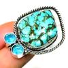 Tibetan Turquoise Blue Topaz Gemstone 925 Silver Plated Jewelry Ring Size 7