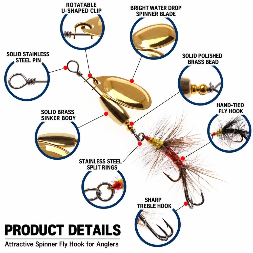 5PCS Sequins Finish Fishing Spinner Lures Hand-Tied Fly Fishing Lures For Salmon Fishing