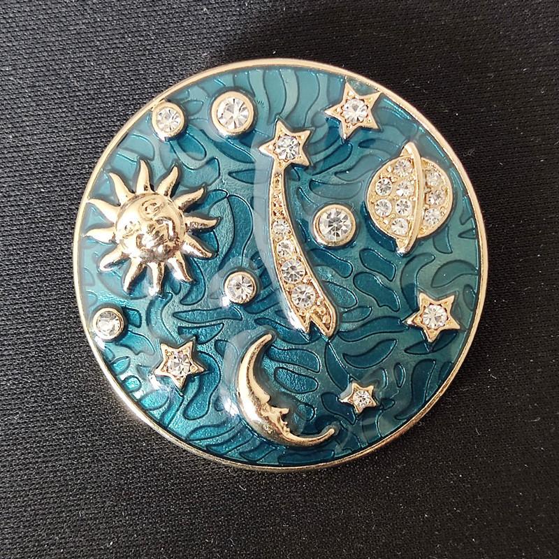 Винтажная эмблема «Млечный путь» со звездой и луной, круглая брошь с каплями масла и бриллиантами, жемчугом, брошь, аксессуары