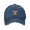 Mushroom Buddha Baseball Caps Vintage Distressed Washed With Yoga Solar System Sun Cap Activities Unstructured Soft Caps Hat