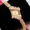 Women Watch Quartz Rhombus Crystal Stone Analog Metal Wristwatch